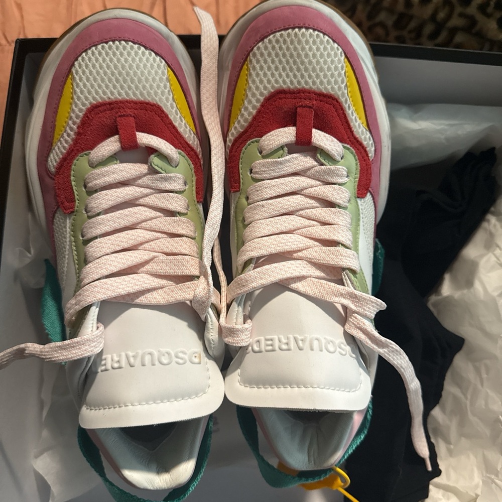 DSQUARED2 Colorful Sneakers comes with box and dust bags